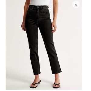 Abercrombie & Fitch The 90s Straight Leg Ultra high Rise Jeans 26 Black
